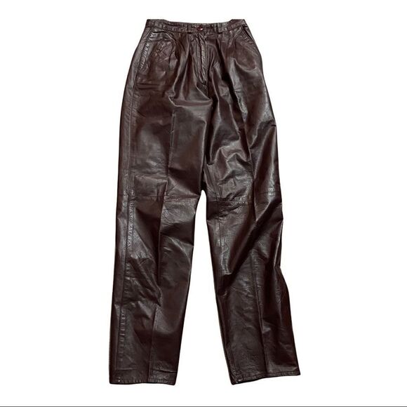 𝅺scully Sz 4 Brown Leather Pants - Picture 1 of 8